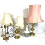 Assorted table lamps and a standard lamp (a lot)
