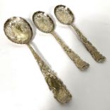 A set of three Victorian silver casting spoons, Sheffield 1901, Atkin Brothers, each of pierced