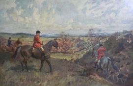 Lionel Edwards, British (1874-1954), Lanark & Renfrew Foxhounds, lithograph, signed in pencil LL,