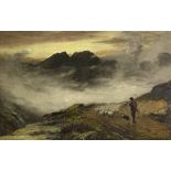 John MacWhirter, RA, Scottish (1839-1911), Evening Mists, Isle of Skye, gouache, 40cm x 62cm