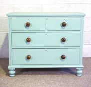 A vintage painted chest of drawers, with two short and two long drawers, 81cm high, 95cm wide