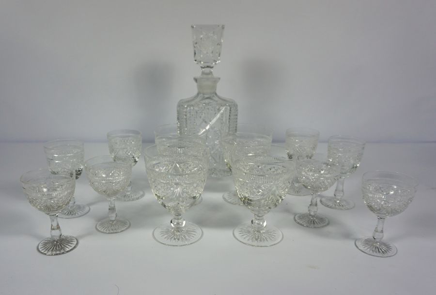 A large set of crystal glassware, including red and white wine goblets, water glasses and an - Image 2 of 5