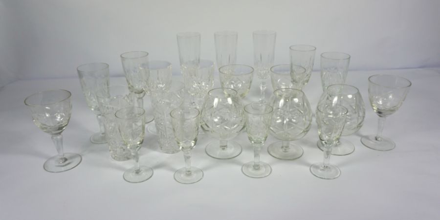 A large assortment of Stuart and other crystal glassware, including Champagne flutes, whisky tots - Image 2 of 9