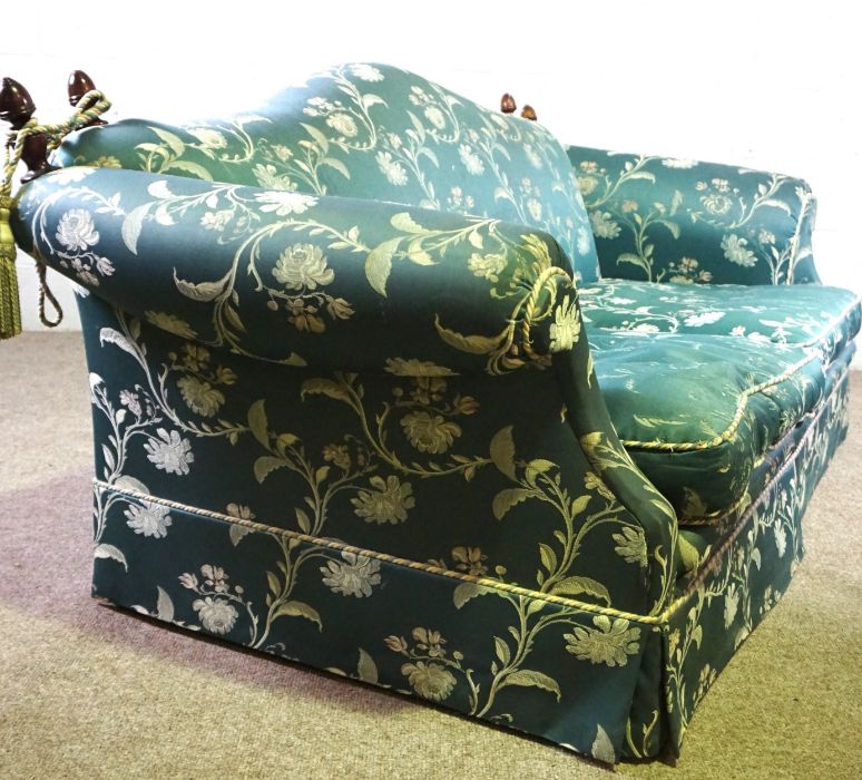 A large and comfortable Knole style sofa, circa 2000, with a deep seat, curved out arms and faux - Image 2 of 4