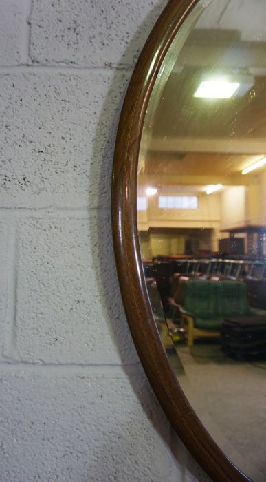 An Edwardian oval mirror on stand, with carved supports, 73cm high, 82cm wide; and another oval - Image 8 of 10