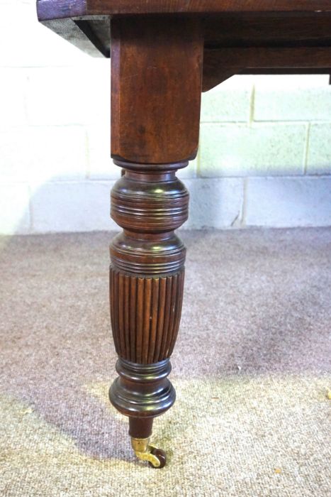 An Edwardian oak extending dining table, early 20th century, with a solid top, on four ring turned - Image 3 of 3