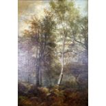 Attributed to John MacWhirter, RA, Scottish (1839-1911), Castle beyond trees; Silver Birch, two