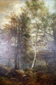 Attributed to John MacWhirter, RA, Scottish (1839-1911), Castle beyond trees; Silver Birch, two
