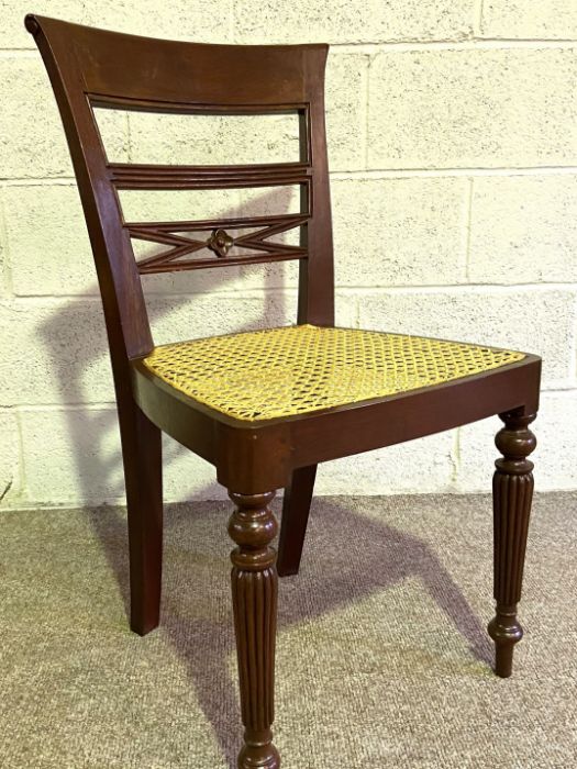 A small dining or kitchen table, 20th century, with a plain rectangular top on four turned and - Image 6 of 9