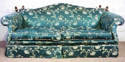 A large and comfortable Knole style sofa, circa 2000, with a deep seat, curved out arms and faux