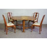 A George III style reproduction mahogany veneered bureau, with fall front, 98cm high, 76cm wide;