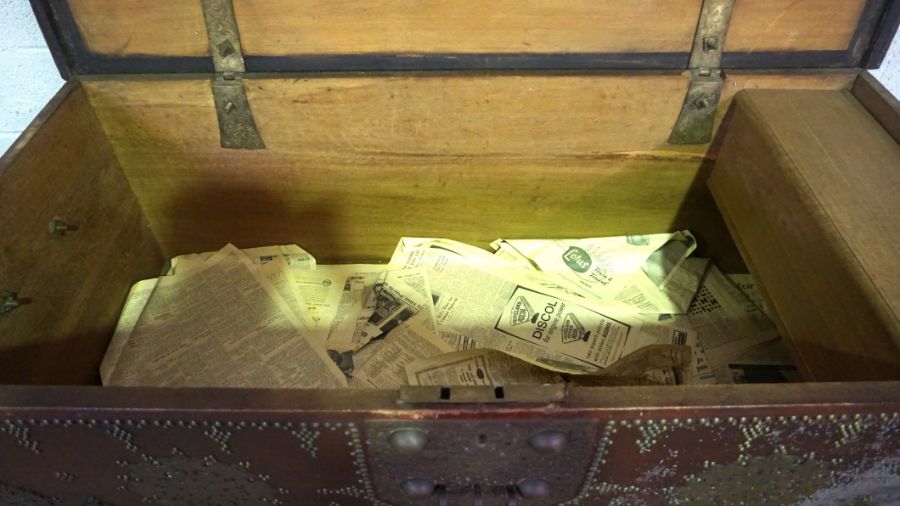 A very large Anglo-Indian camphor Dowry Chest (or Coffer), 18th/19th century, with a heavy moulded - Image 3 of 3