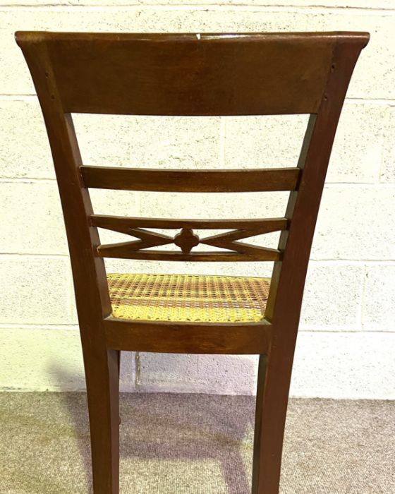 A small dining or kitchen table, 20th century, with a plain rectangular top on four turned and - Image 8 of 9