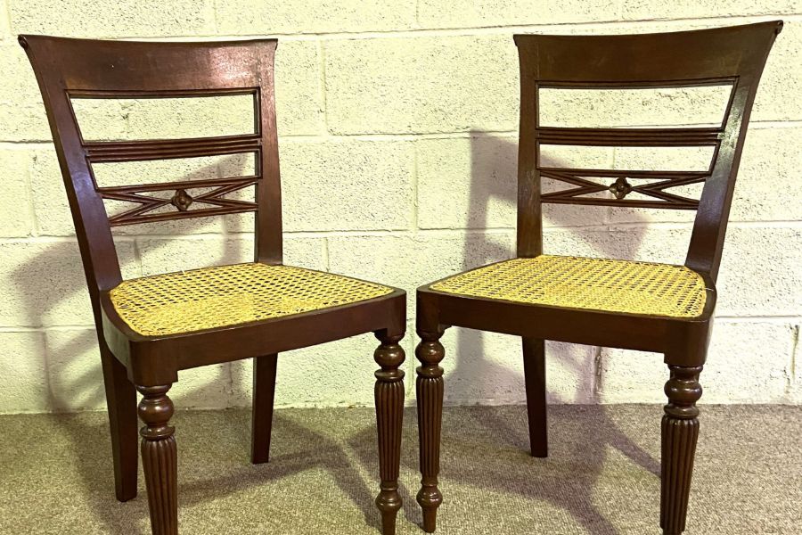 A small dining or kitchen table, 20th century, with a plain rectangular top on four turned and - Image 5 of 9