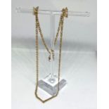 An 14 carat gold curb chain necklace, marked 585, 51cm long, 8.5g