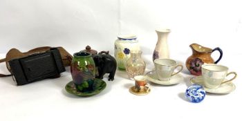A quantity of ceramics, including a small Moorcroft jug, various ceramics; also a box of toy cars