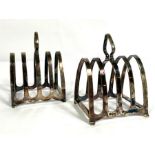 A pair of George VI silver toast racks, Sheffield 1946, 8cm long, 203g (2)