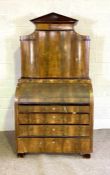 A Viennese Biedermeier walnut veneered cylinder bureau cabinet / or Office Secretary cabinet ,