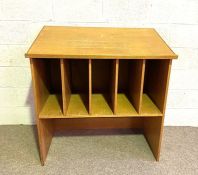 A library reading stand, modern; together with a white painted tri-form bookstand (2)