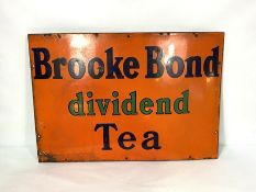 Vintage Brooke Bond advertising sign, also a box of fishing books & small oil dispenser (a lot)