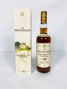 The Macallan 10 year old Malt Whisky, in original cardboard box, 70cl 40% vol.