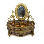 A tortoiseshell and gilt metal ladies jewelry casket, 19th century, in the form of a Bombé