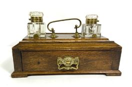 A vintage two bottle inkstand, circa 1900