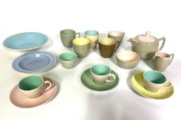 Assortment of Poole pottery tea wares; together with assorted ceramics including four Wedgwood