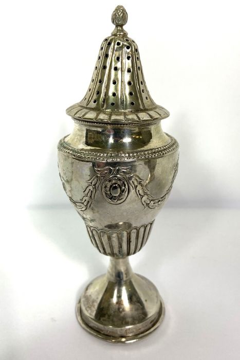 A small group of silver, including a George III silver cream jug, marks rubbed; together with two - Image 5 of 15