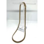 A 9 carat gold curb chain necklace, with a flat decorative interlocking chain, marked on locking