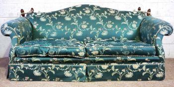 A large and comfortable Knole style sofa, circa 2000, with a deep seat, curved out arms and faux