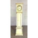 A Swedish painted longcase clock, 19th century, with 29cm dial, unsigned, two train movement,