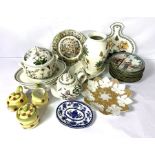 A quantity of assorted decorative china a kitchen ware, including Portmeirion dishes and containers;