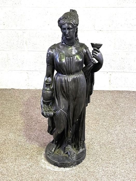 A black composition garden figure of Venus, after the Antique, 110cm high