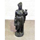 A black composition garden figure of Venus, after the Antique, 110cm high