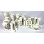 A large collection of Aynsley 'Wild Tudor' fine bone china, including tea wares, a clock, jugs,