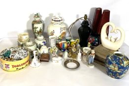 A large assortment of ceramics and ephemera, including a modern Chinese ginger jar, a modern famille