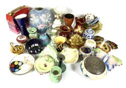 Mixed lot of ceramics, including decorative vases, models of butterflies, assorted jars etc (a lot)