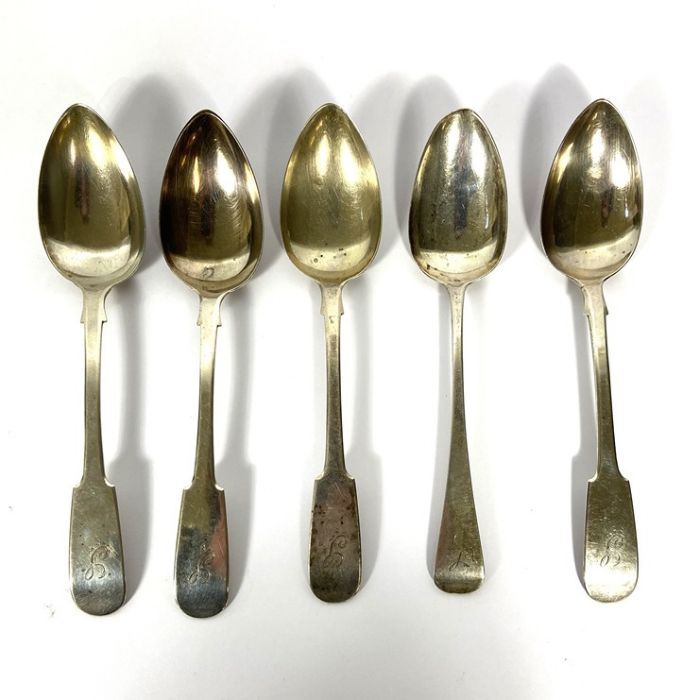 A small quantity of Georgian and similar flatware, including nine assorted Old English teaspoons; - Image 3 of 13