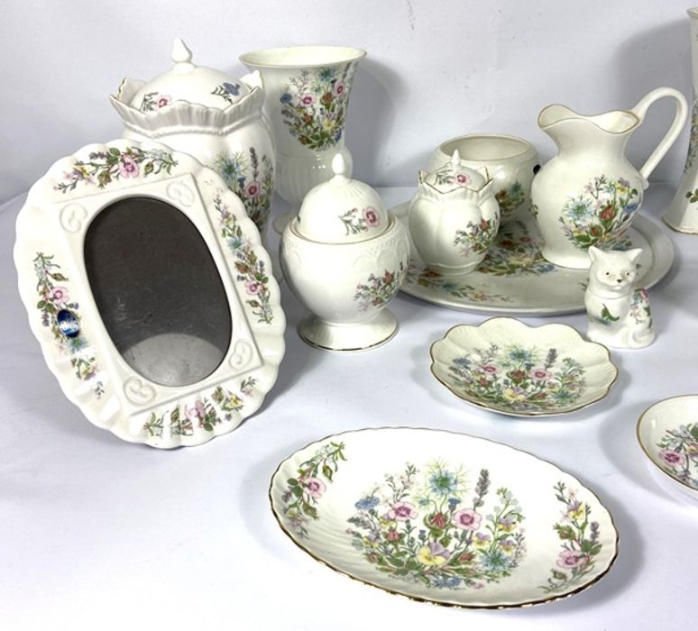 A large collection of Aynsley 'Wild Tudor' fine bone china, including tea wares, a clock, jugs, - Image 5 of 16