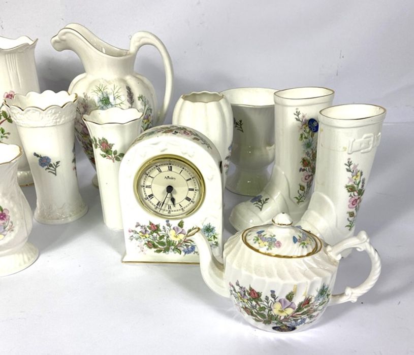 A large collection of Aynsley 'Wild Tudor' fine bone china, including tea wares, a clock, jugs, - Image 8 of 16