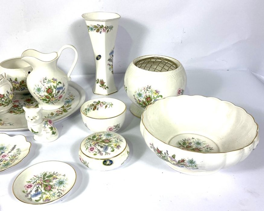 A large collection of Aynsley 'Wild Tudor' fine bone china, including tea wares, a clock, jugs, - Image 6 of 16