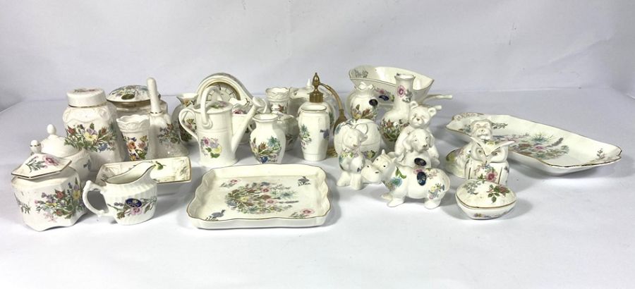 A large collection of Aynsley 'Wild Tudor' fine bone china, including tea wares, a clock, jugs, - Image 11 of 16