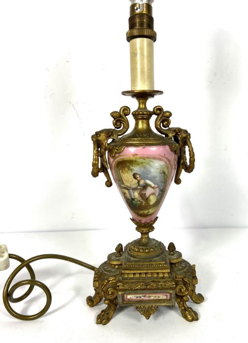 A group of assorted decorative table lamps, including a French style gilt metal urn lamp base and an - Image 5 of 6