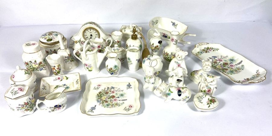 A large collection of Aynsley 'Wild Tudor' fine bone china, including tea wares, a clock, jugs, - Image 10 of 16