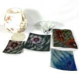 Decorative glass, including large bird goblet vase, art glass plates etc (a lot)