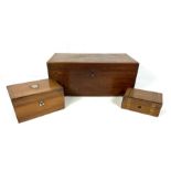 A 19th century mahogany writing slope, together with two small decorative boxes (3)