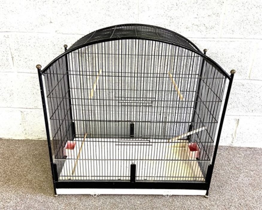 A modern large wirework bird cage, together with some modern Duck decoys and an small button - Image 3 of 5