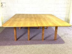 A large two section work or dining table, modern, on plain square section legs (might make a handy