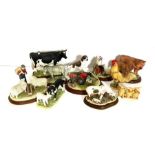 An assortment of Border Fine Art farm figures, and other birds and animals, including a Tractor